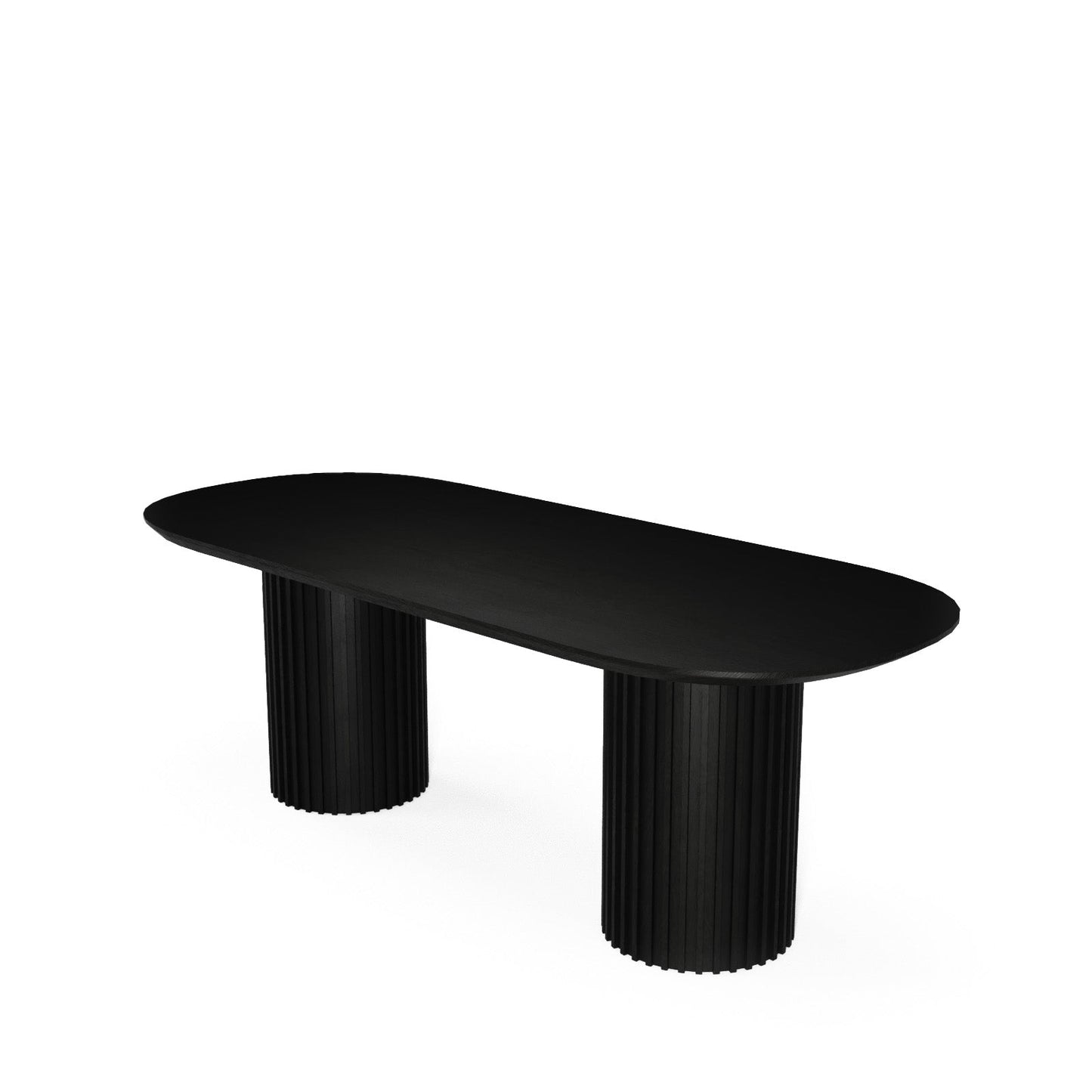 The Augustus Oval Table: Modern Architectural Centerpiece in Fluted Oak