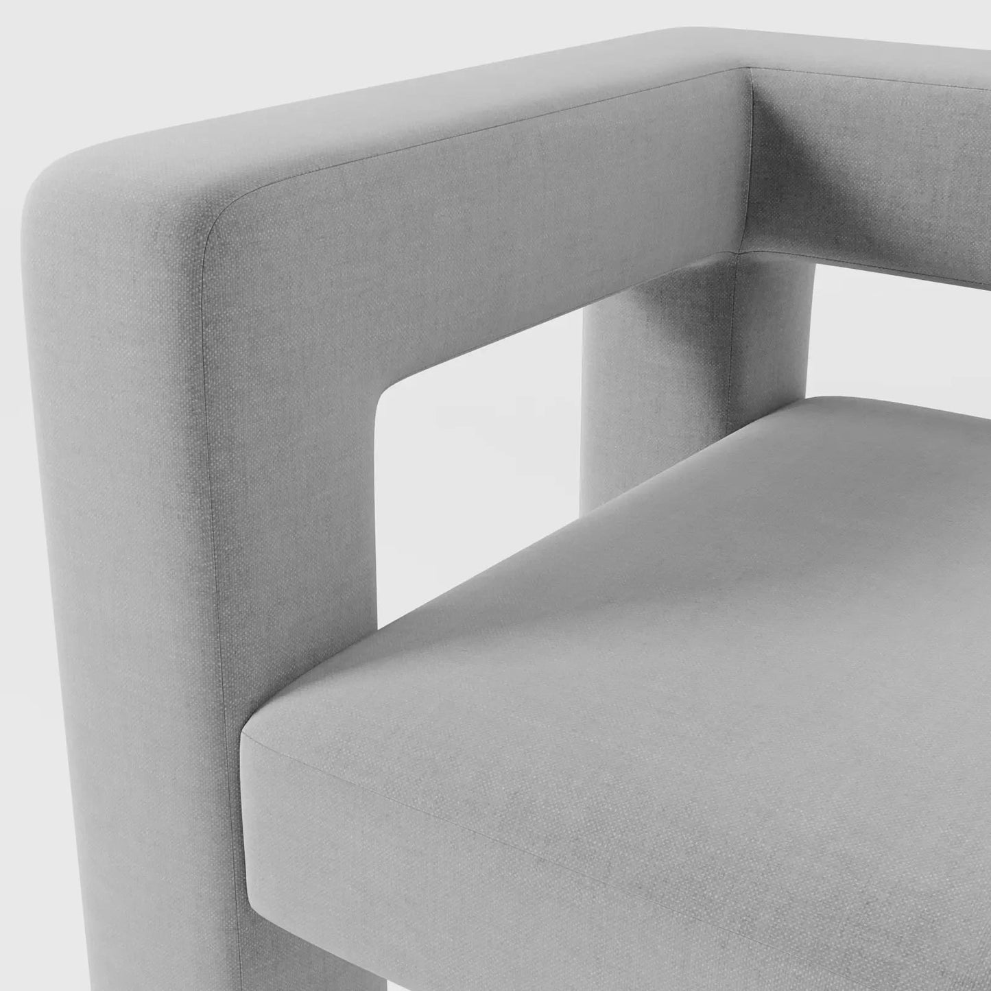 Modern Rectilinear Accent Chair with Integrated Square Frame