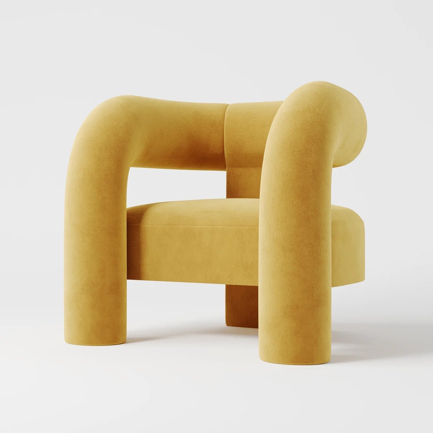 The Veridian Lounge: Architectural Sculptural Chair in Forest Velvet