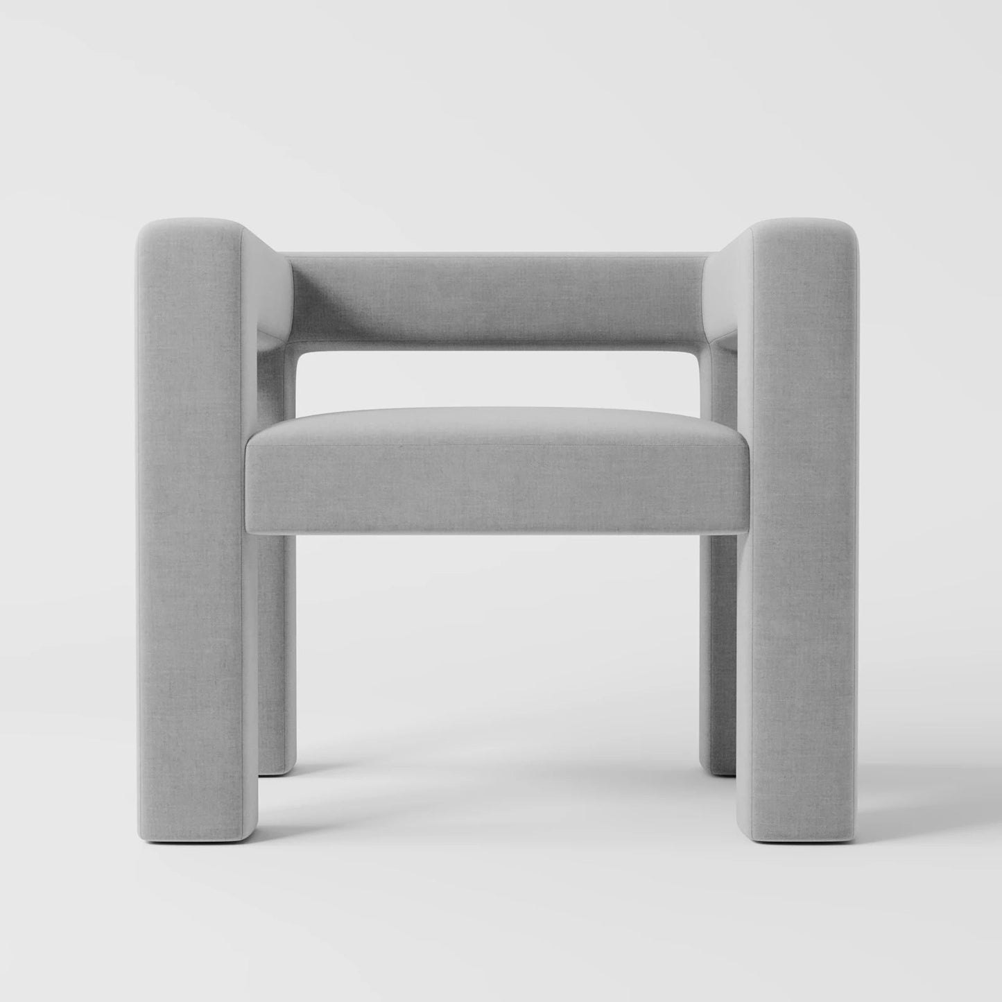 Modern Rectilinear Accent Chair with Integrated Square Frame