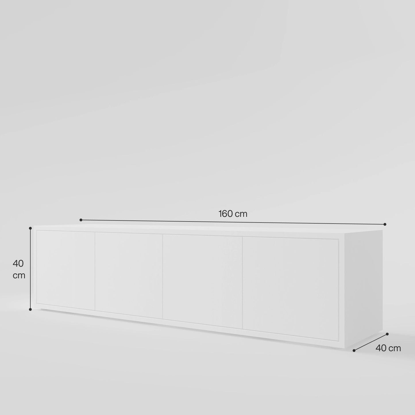 Contemporary Low Profile Wall-Mounted Credenza