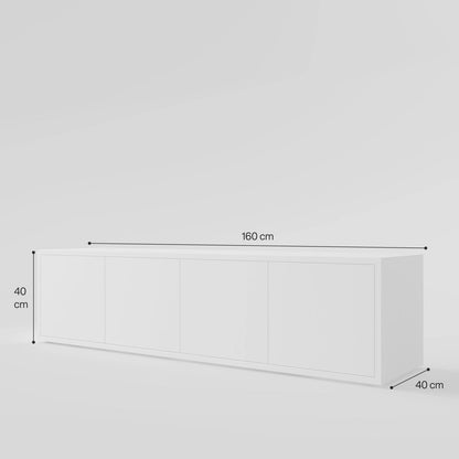 Contemporary Low Profile Wall-Mounted Credenza