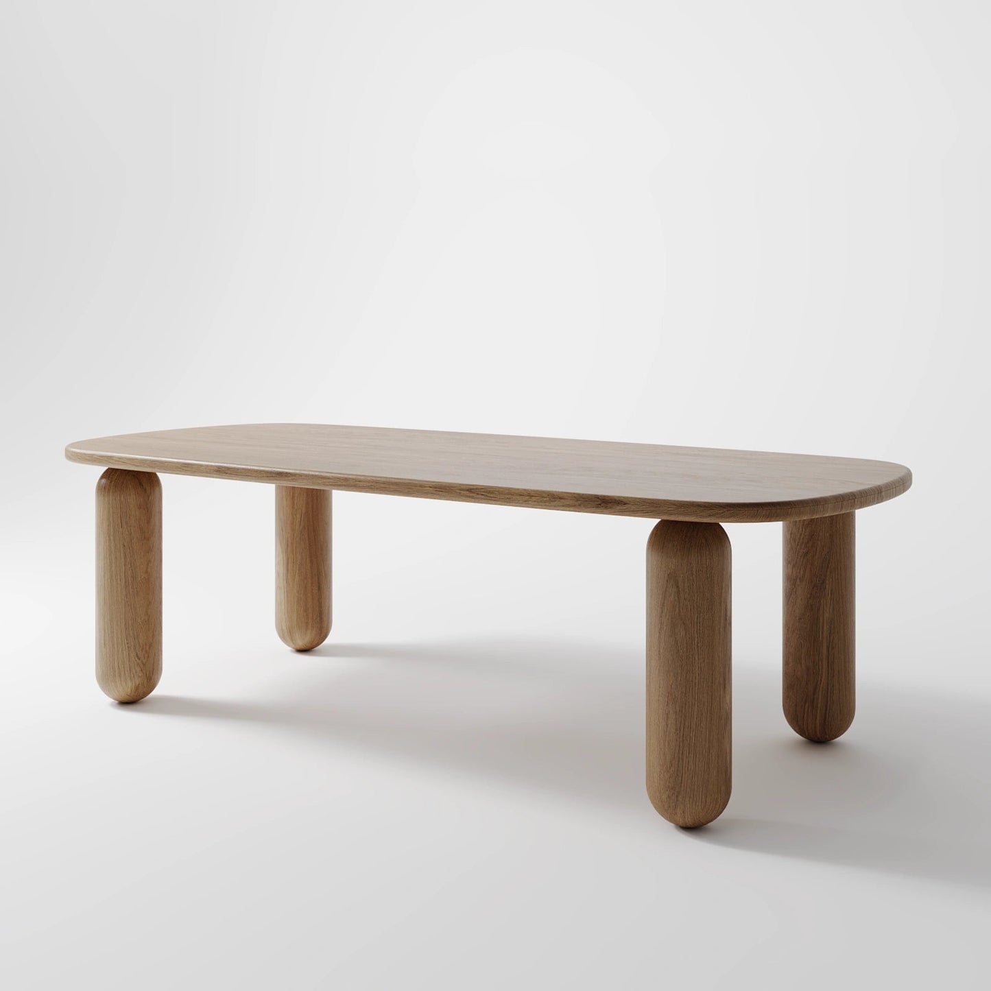 Contemporary Rectangular Marble Dining Table with Fluted Slab Pedestals