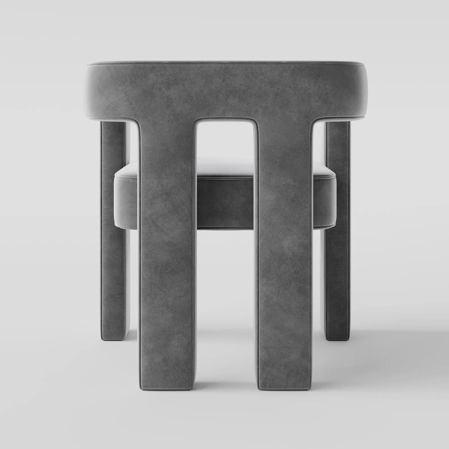 Modern Linear Accent Chair with Sculptural Pillar Frame