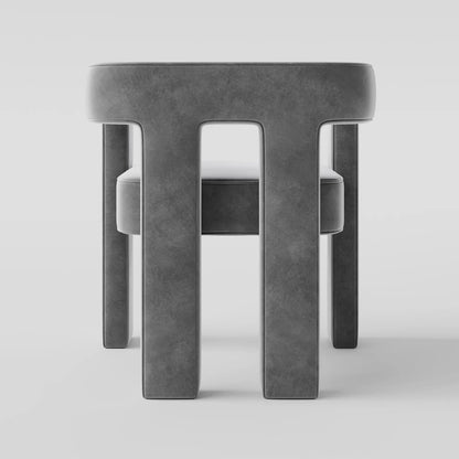 Modern Linear Accent Chair with Sculptural Pillar Frame