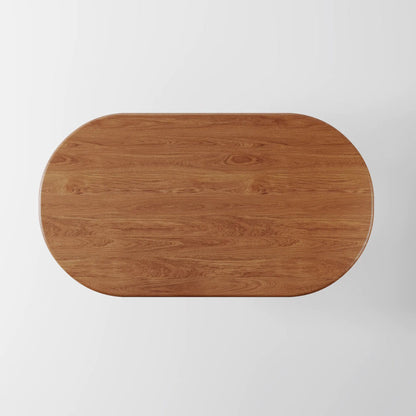 Contemporary Walnut Dining Table with Oversized Pillar Legs