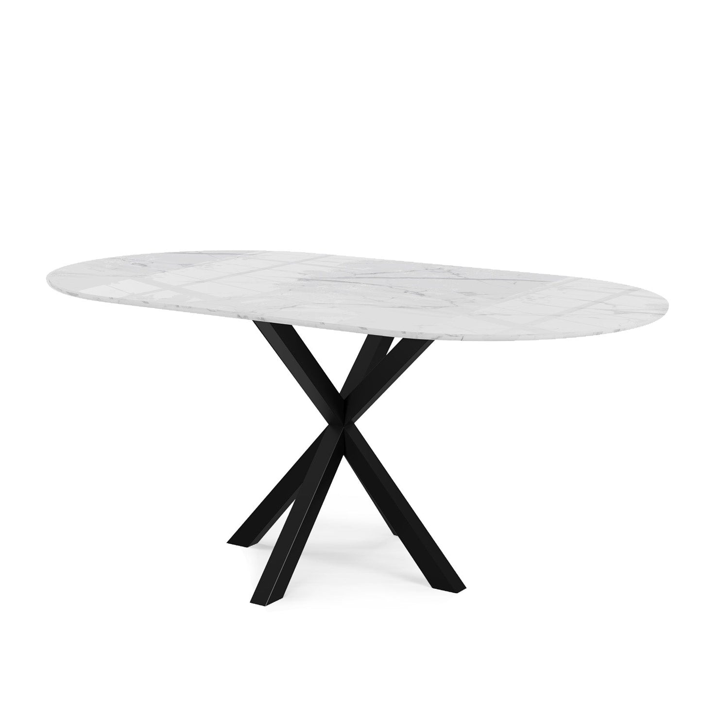 Contemporary Round Dark Grey Concrete Dining Table with Interlocking Arch Base