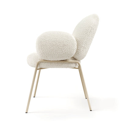 Cloud-Puff Boucle Dining Chair
