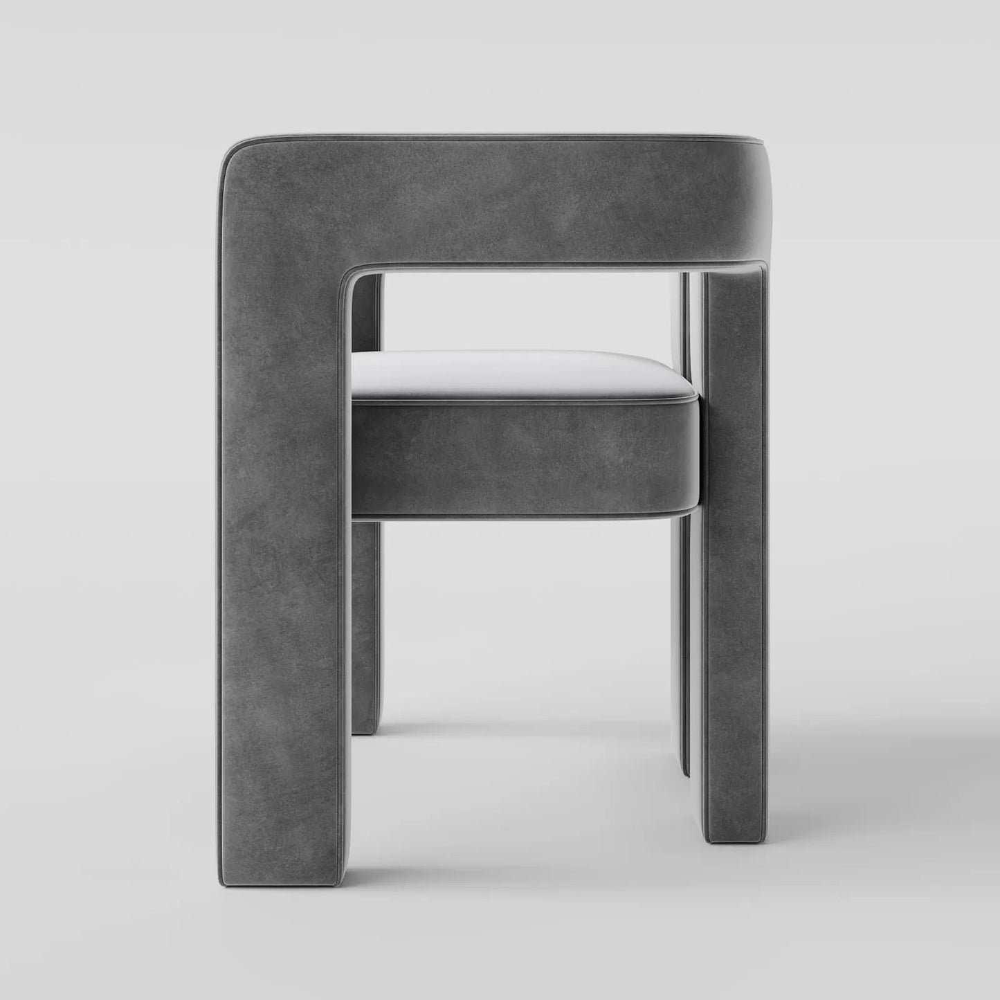 Modern Linear Accent Chair with Sculptural Pillar Frame