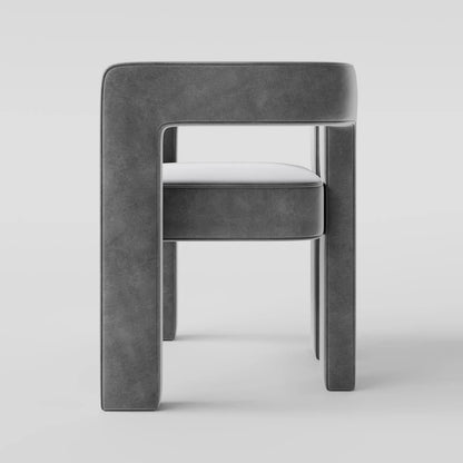 Modern Linear Accent Chair with Sculptural Pillar Frame