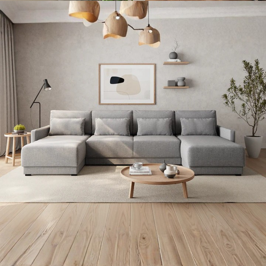 Artisan Slate U-Shaped Sectional Sofa Bed