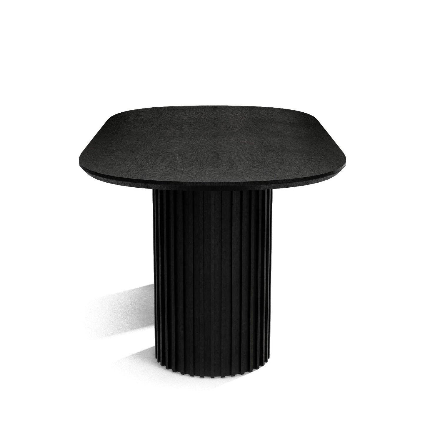 The Augustus Oval Table: Modern Architectural Centerpiece in Fluted Oak