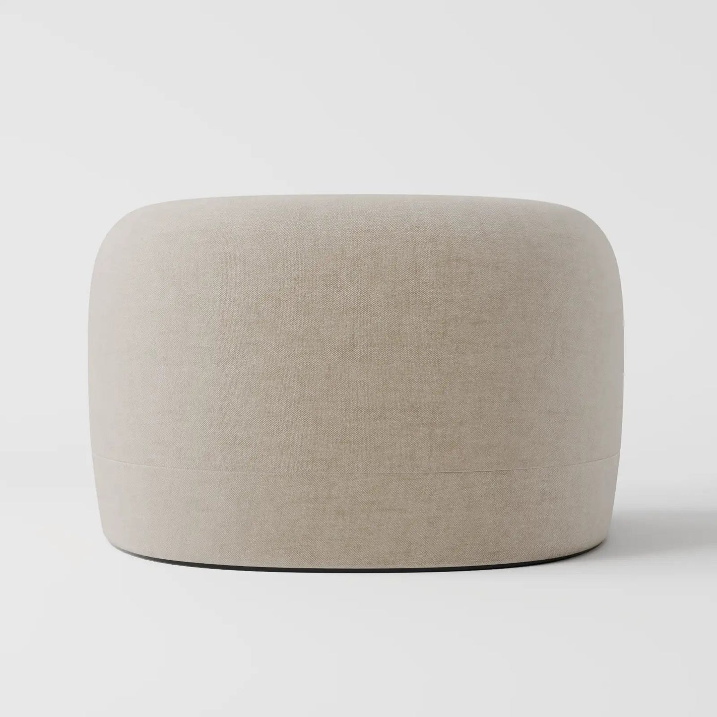 Organic Modern White Bouclé Armchair with Sculptural Wood Base