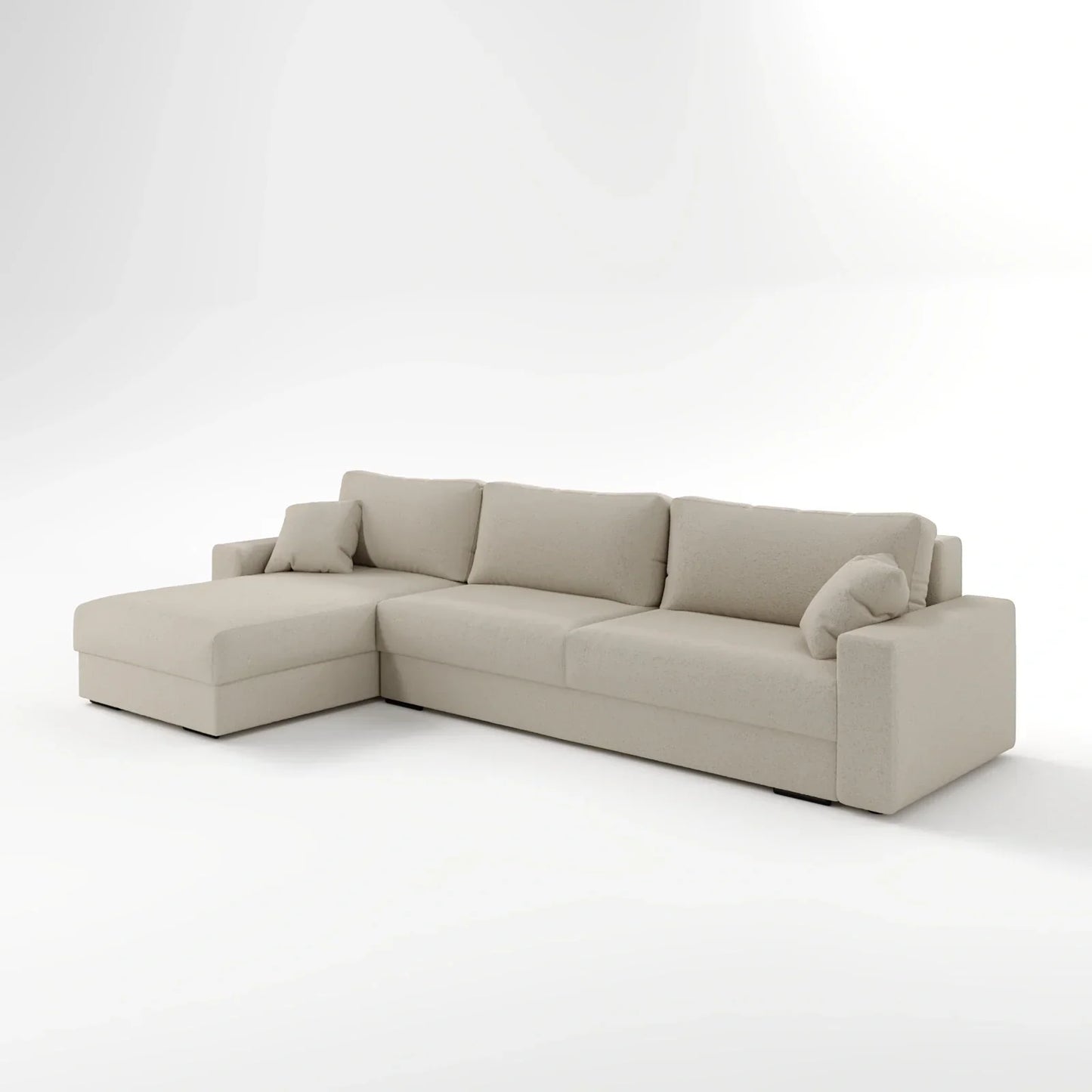 Earth-Tone Grand Sectional 4 Bed Sofa Bed