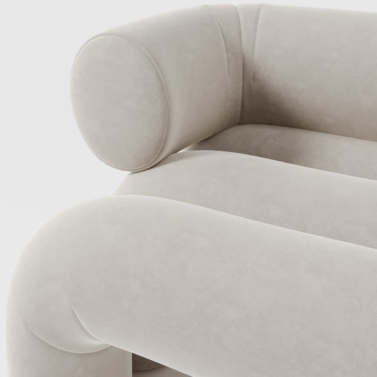 The Omni Lounge: Modern Avant-Garde Sculptural Chair in Pine Velvet