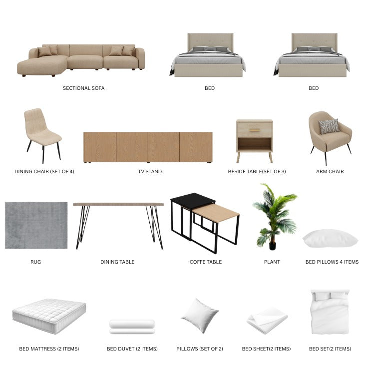 Beige/2-Bedroom29Items