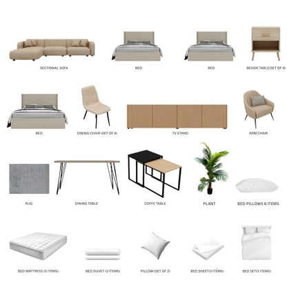 Beige/3-Bedroom37Items