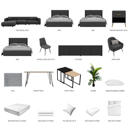 Gray/3-Bedroom37Items