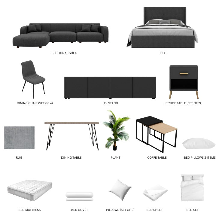 Gray/1-Bedroom20Items