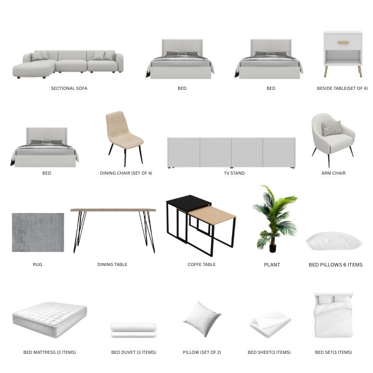 White/3-Bedroom37Items