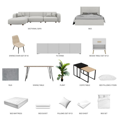 White/1-Bedroom20Items
