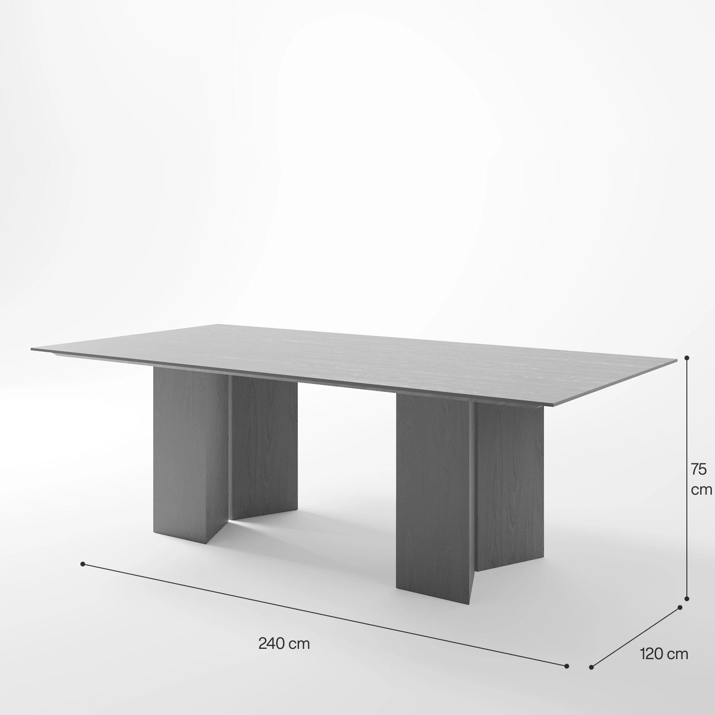 The Obelisk Dining Table: Minimalist Monolithic Table in Onyx Oak