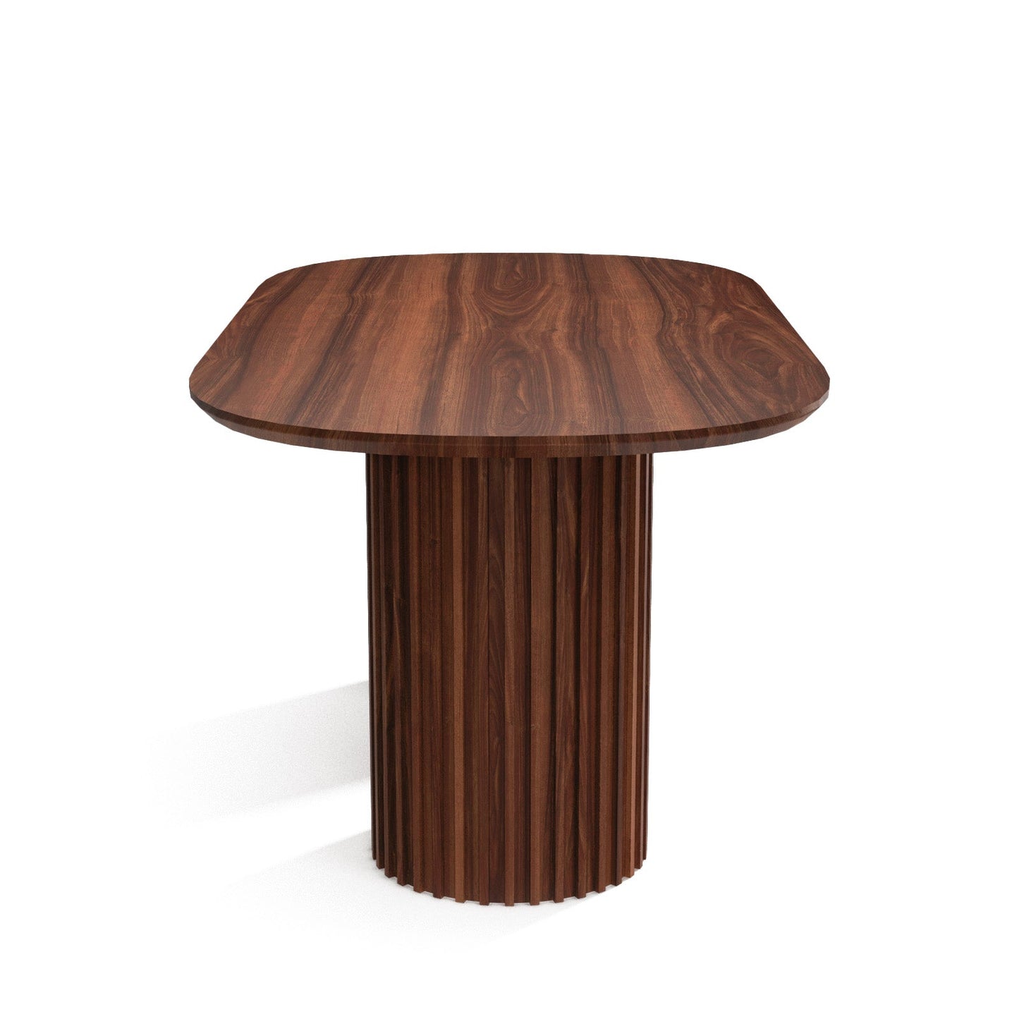 The Augustus Oval Table: Modern Architectural Centerpiece in Fluted Oak