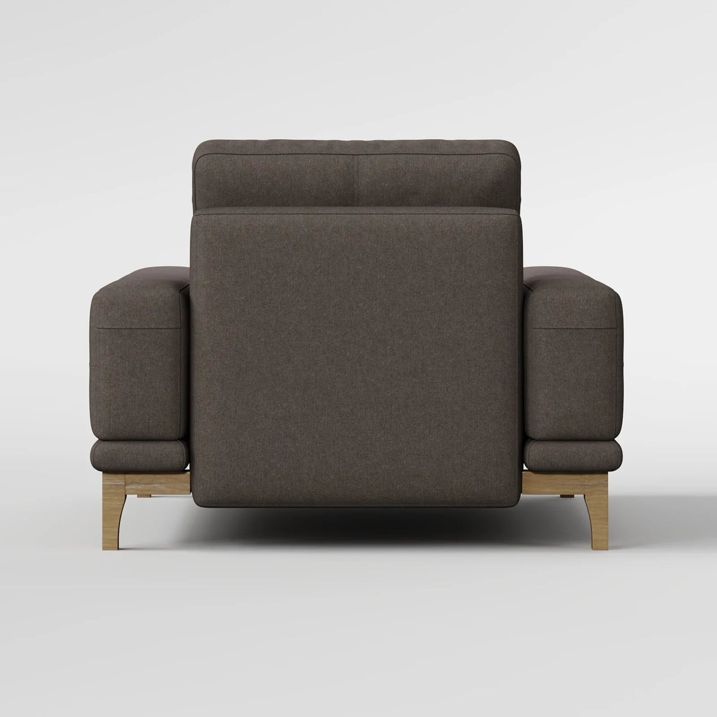 Contemporary Low-Profile Club Chair with Sculptural Wood Frame