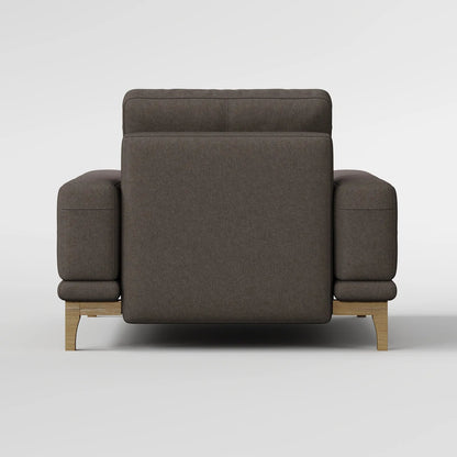 Contemporary Low-Profile Club Chair with Sculptural Wood Frame