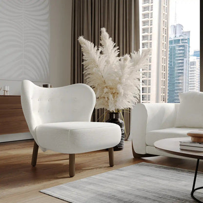 Scandi-Inspired Soft White Bouclé Occasional Arm Chair