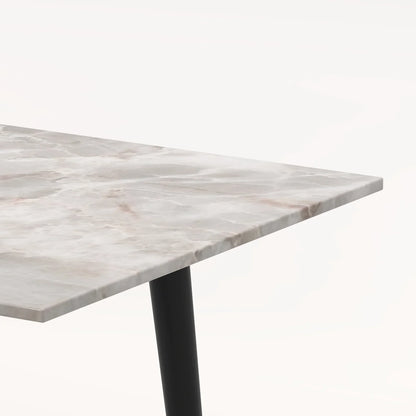 The Noir Ribbed Table: Modern Architectural Pedestal in Dark Stained Oak