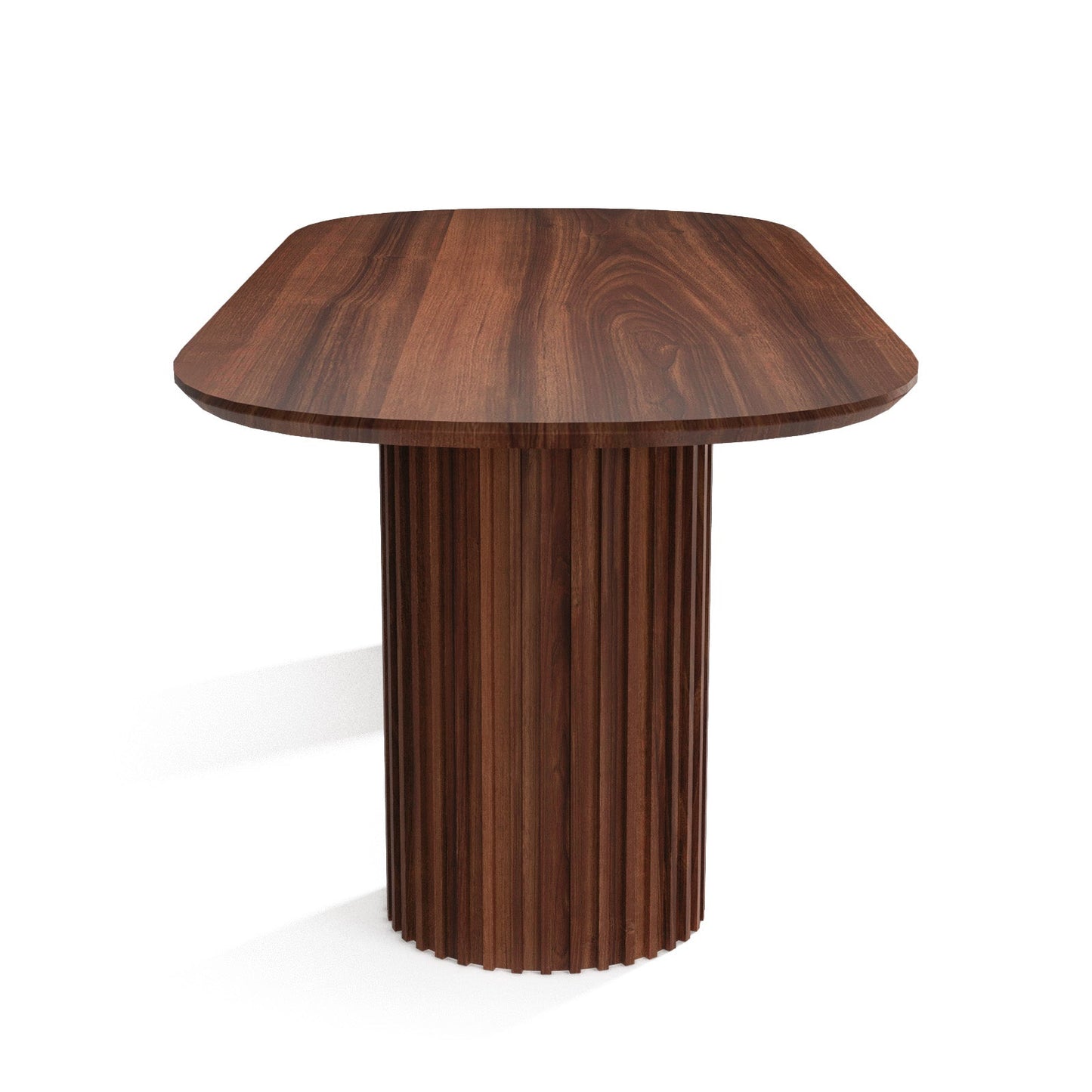The Augustus Oval Table: Modern Architectural Centerpiece in Fluted Oak