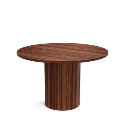 Modern Architectural Cafe Table with Vertical Fluted Column Support