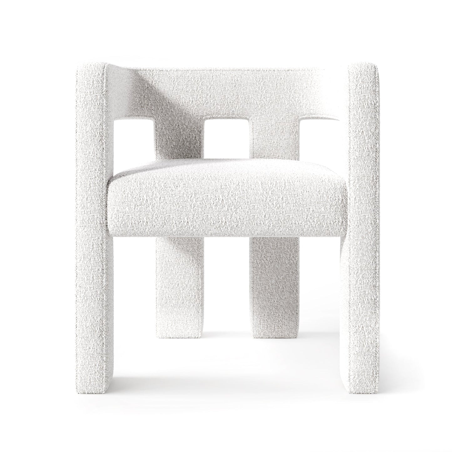 Modern Linear Accent Chair with Sculptural Pillar Frame