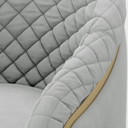 Deco Inspired Tufted Accent Arm Chair