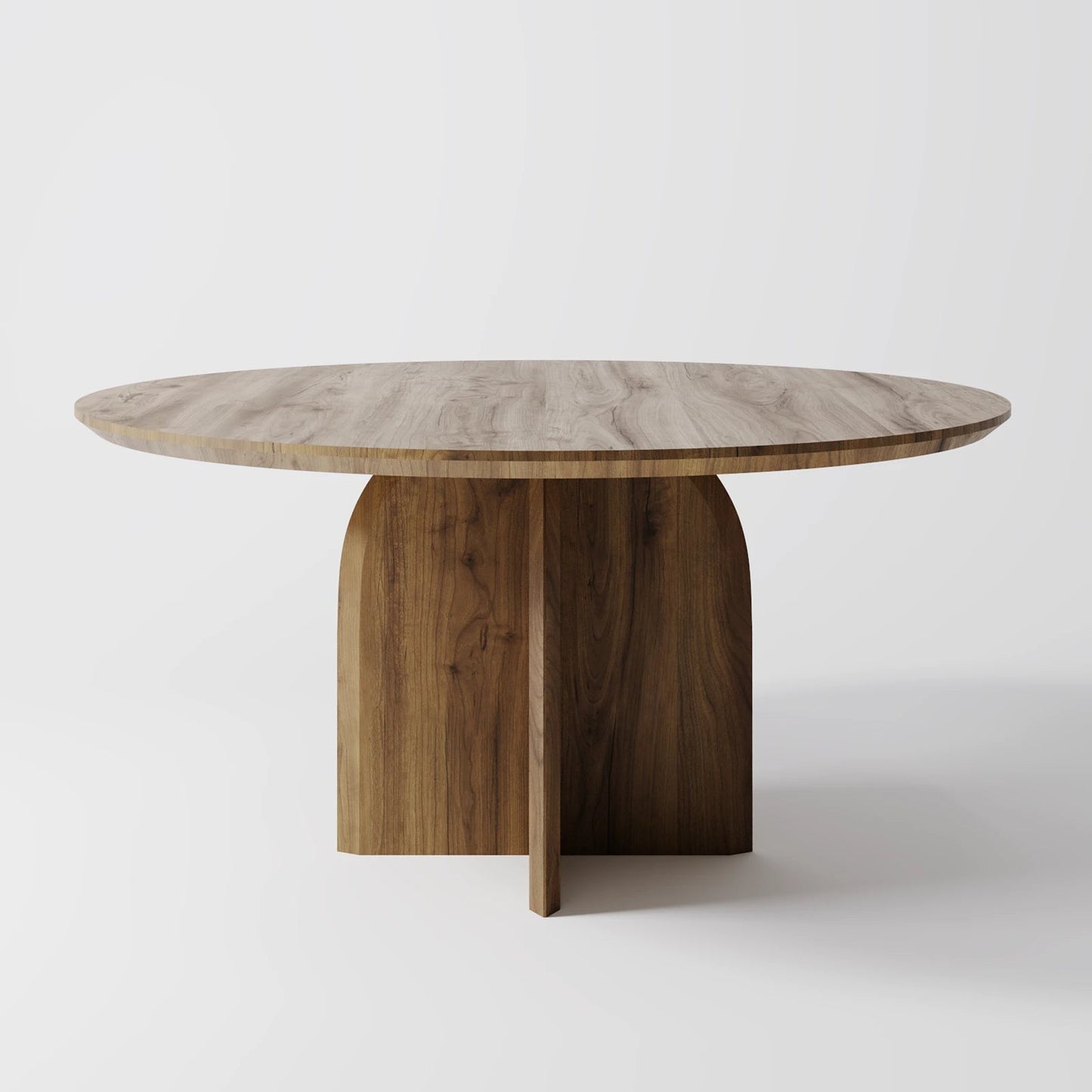 The Monolith Round Table: Modern Brutalist Centerpiece in Textured Grey Stone
