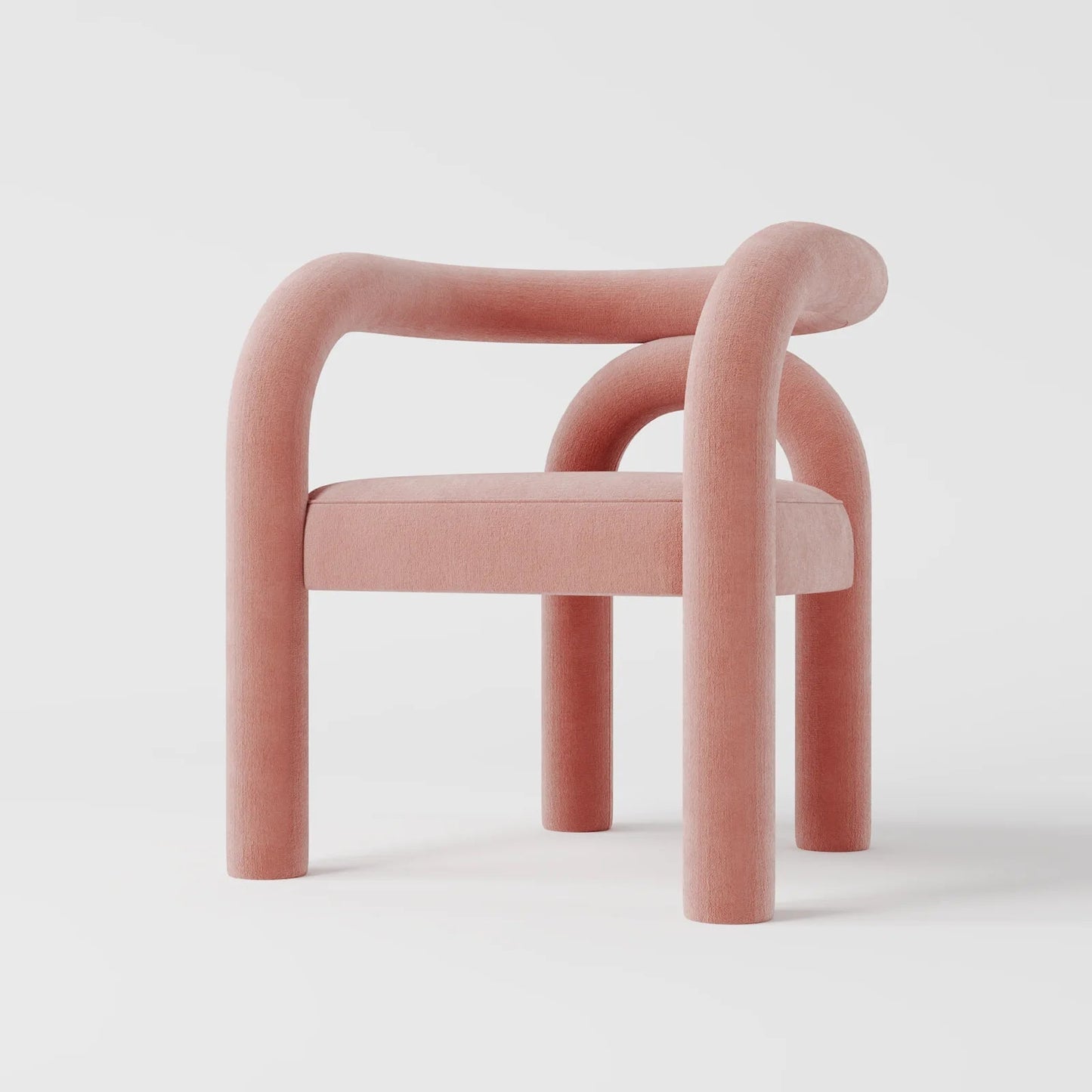 Minimalist Tubular Accent Chair with Geometric Support Silhouette