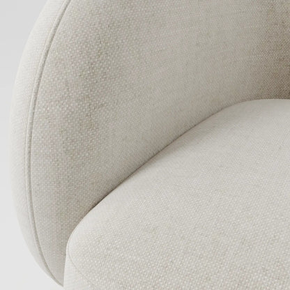The Serene Lounge: Modern Integrated Armchair in Ivory Texture