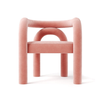 Minimalist Tubular Accent Chair with Geometric Support Silhouette