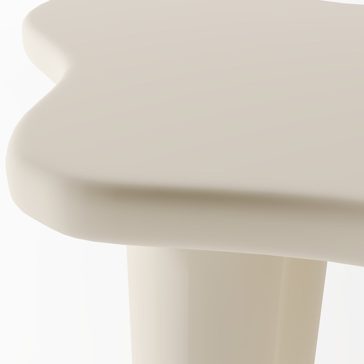 The Cloud Table: Modern Sculptural Dining Piece in Matte Off-White