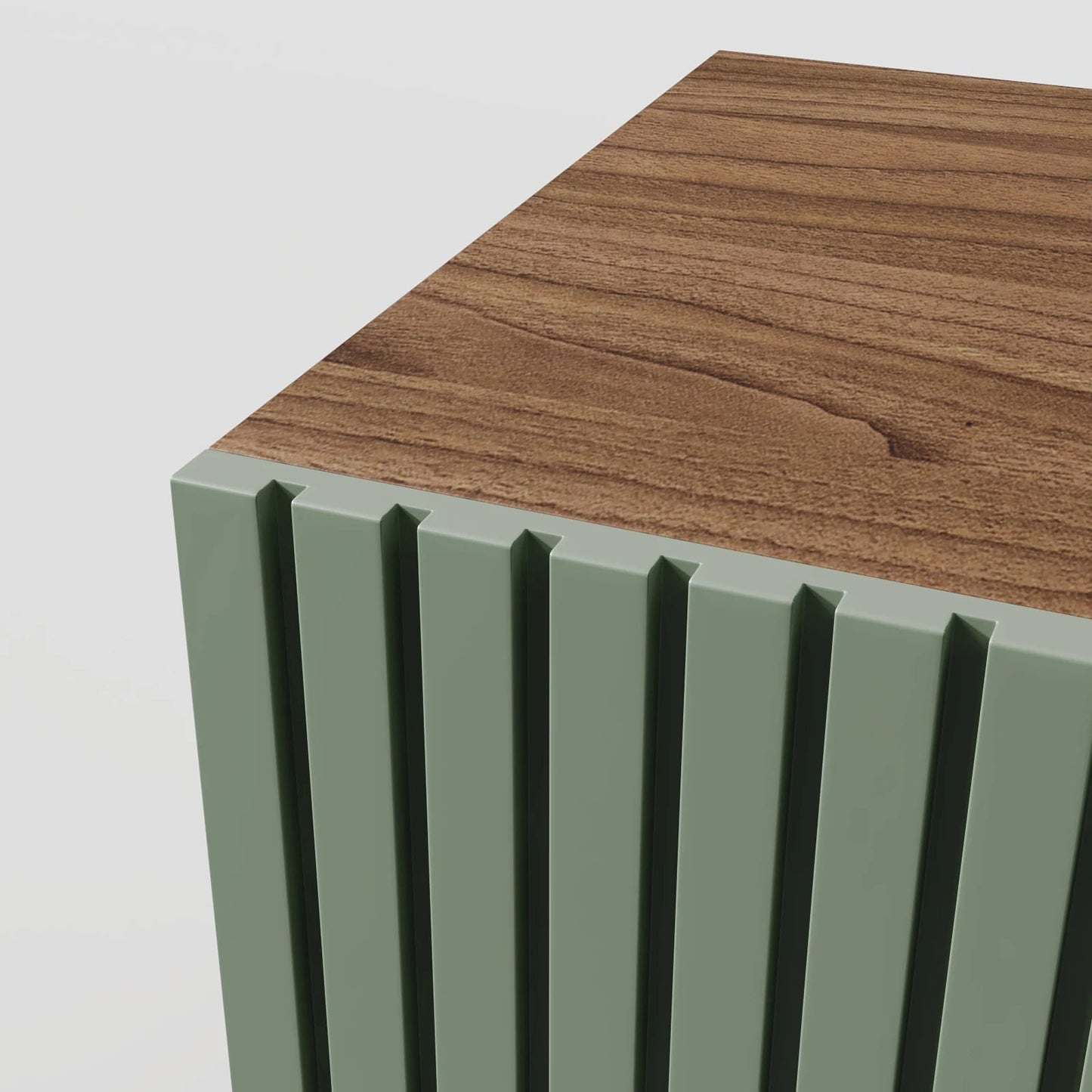 Mid-Century Modern Lowboard, Black & Natural Wood