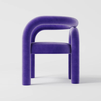 Minimalist Tubular Accent Chair with Geometric Support Silhouette