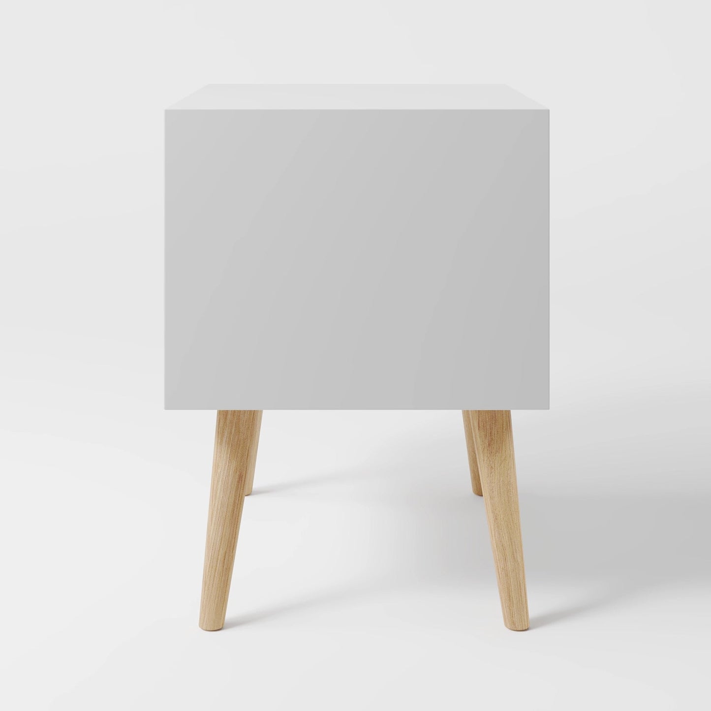 Arctic Minimalist Wood Bedside Table