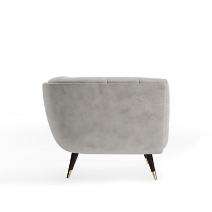 Modern Tan Velvet Accent Arm Chair