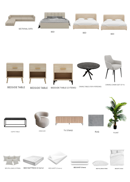 باقة رخامية من 3 غرف نوم