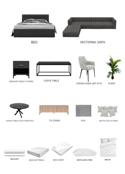 Brown/1-Bedroom/20Items