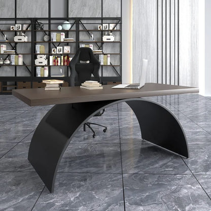 Vault desk in walnut and black for the executive office set