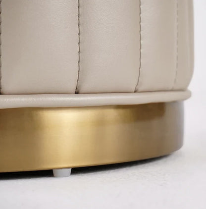 Aurelia stool gold base and stitching detail