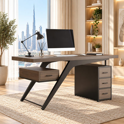 Home office set: Axel geometric desk in a Dubai apartment — RoomVibe