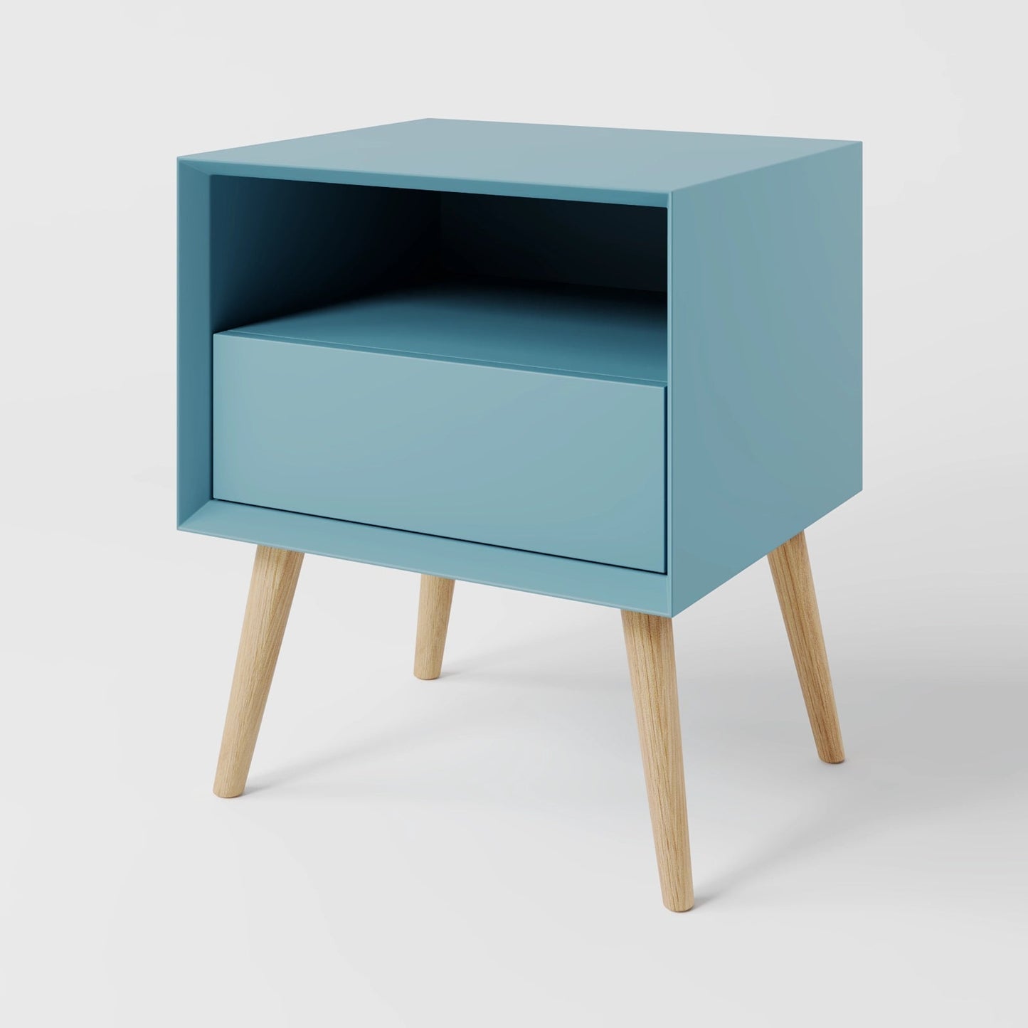 Arctic Minimalist Wood Bedside Table